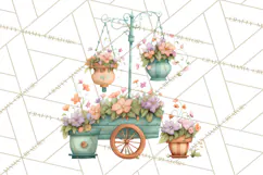Whimsical Flower Carts PNG Clipart Floral Market Product Image 2