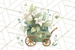 Whimsical Flower Carts PNG Clipart Floral Market Product Image 5