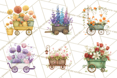 Whimsical Flower Carts PNG Clipart Floral Market Product Image 2