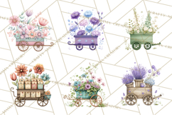 Whimsical Flower Carts PNG Clipart Floral Market Product Image 4