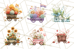 Whimsical Flower Carts PNG Clipart Floral Market Product Image 5