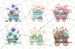 Whimsical Flower Carts PNG Clipart Floral Market Product Image 6