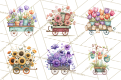 Whimsical Flower Carts PNG Clipart Floral Market Product Image 8