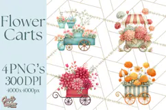 Whimsical Flower Carts PNG Clipart Floral Market Product Image 1