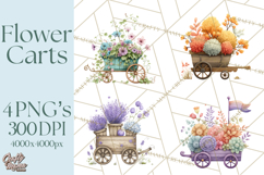 Whimsical Flower Carts PNG Clipart Floral Market Product Image 1