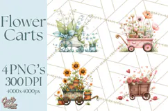 Whimsical Flower Carts PNG Clipart Floral Market Product Image 1