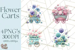 Whimsical Flower Carts PNG Clipart Floral Market Product Image 1