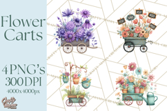 Whimsical Flower Carts PNG Clipart Floral Market Product Image 1