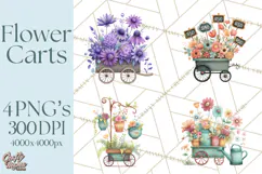Whimsical Flower Carts PNG Clipart Floral Market Product Image 1