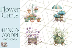 Whimsical Flower Carts PNG Clipart Floral Market Product Image 1