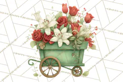 Whimsical Flower Carts PNG Clipart Floral Market Product Image 3