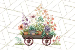 Whimsical Flower Carts PNG Clipart Floral Market Product Image 4