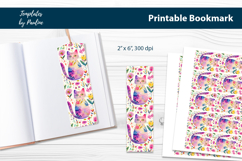 Flower Cat Printable Bookmark