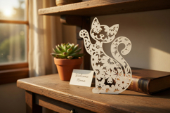 Flower Cat Papercut /3 kitten poses in silhouettes/SVG Product Image 3