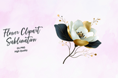 Beige Neutral Floral Stem Clipart Sublimation PNG Product Image 1