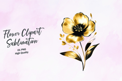 Golden Petal Floral Accent Clipart Sublimation PNG Product Image 1