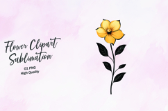 Minimal Line Art Flower Clipart Sublimation PNG Product Image 1