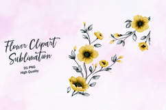Tall Botanical Bloom Clipart Sublimation PNG Product Image 1