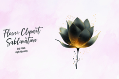 Golden Edge Garden Blossom Clipart Sublimation PNG Product Image 1
