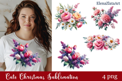 Flower clipart, Watercolor floral clipart, Bouquets Product Image 1