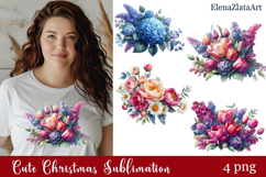 Flower clipart, Watercolor floral clipart, Bouquets Product Image 1