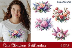 Flower clipart, Watercolor floral clipart, Bouquets Product Image 1