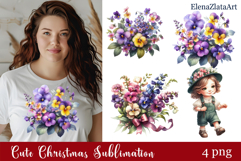 Flower clipart, Watercolor floral clipart, Bouquets Product Image 1