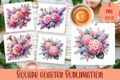 Spring flowers Coaster Coaster Design |Floral Sublimation Product Image 1