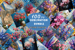 Flower coaster Sublimation Square coaster design Watercolor Product Image 1