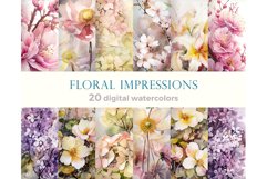 Watercolor paintings bundle with flowers, spring colors Product Image 1