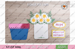 Flower Pot Card SVG, Mom Card SVG, Happy Birthday Card SVG Product Image 5