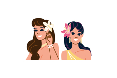 beauty flower ear woman vector Product Image 1