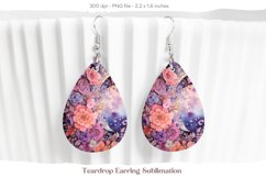 Flower Earring Sublimation Flower Teardrop Earrings Design