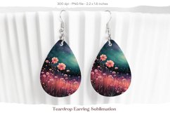 Flower Earring Sublimation Flower Teardrop Earrings Design