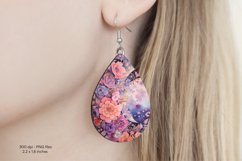 Flower Earring Sublimation Flower Teardrop Earrings Design