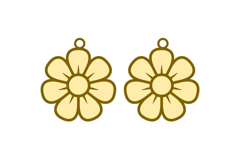 Flower Earrings Laser Cut SVG Product Image 2