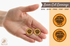 Flower Earrings Laser Cut SVG 3 Product Image 1