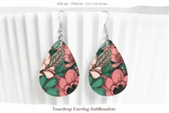 Flower Earrings Png  Flower Teardrop Earrings Sublimation