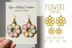 Flower Earrings Laser Cut SVG Product Image 1