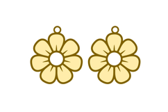 Flower Earrings Laser Cut SVG Product Image 3