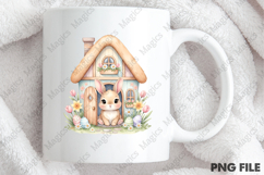 Flower Easter Bunny Rabbit House PNG Product Image 3