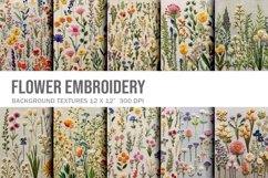 3D Flower Embroidery Flower View Craft Art Background_D Product Image 1