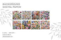 3D Flower Embroidery Flower View Craft Art Background_F Product Image 2