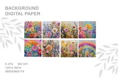 3D Flower Embroidery Flower View Craft Art Background_B Product Image 2