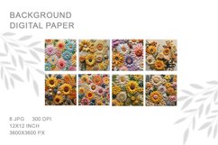 3D Flower Embroidery Flower Wool Craft Background Wallpaper Product Image 2