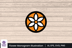 flower-flower monogram-flower logo-floral monogram-vector illustration-sticker-sublimation