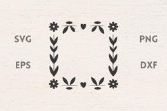 Traditional floral frame SVG Product Image 1