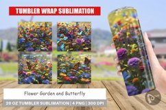 Tumbler Sublimation Wra Flower and Butterflyp Product Image 1