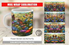 Mug Wrap Design Flower and Butterfly Product Image 1