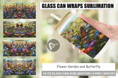 Glass Can Wraps Flower and Butterfly Product Image 1